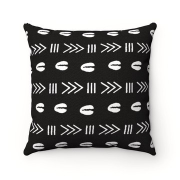 (2 Sets) - Cowrie African Mudcloth Pillow Cover | Black and White Decor(MORE SIZES AVAILABLE)