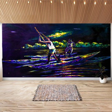 African Wall Art Sticker Makoko Floating Community