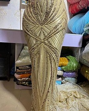 Beaded Lace fabric for women, women lace fabric, lace , lace fabrics (5 yards )