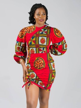 African Print Drawstring Fitted Bodycon Dress| Ankara Dress| Ankara Gown| Gifts For Her