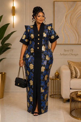Luxury Floral Brocade Maxi Dress