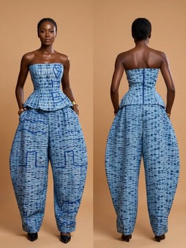 Ensemble asymétrique deux pièces à motifs