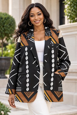 Robe midi à col en V et manches courtes pour femme en imprimé africain | Robe midi en imprimé africain | Bynelo