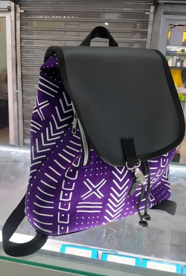 Bogolan &amp; Faux Leather Backpack