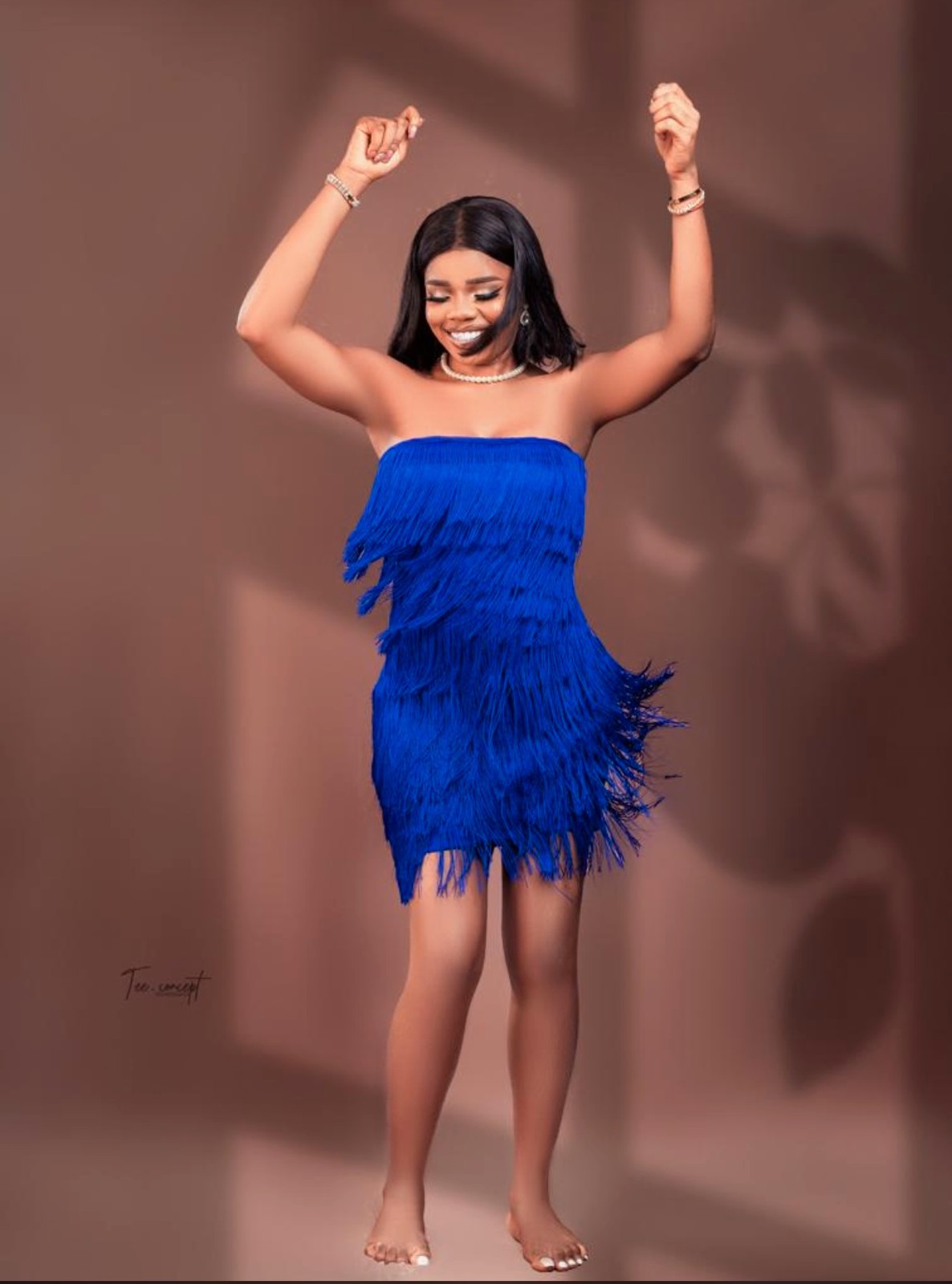 blue ribbed mini dress Sandy