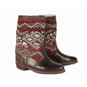 BIG SALE! Genuine leather boots with Kilim Handmade by Cuiroma craftsmen in Morocco