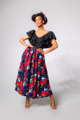 PETRA MULTICOLOURED MIDAXI SKIRT