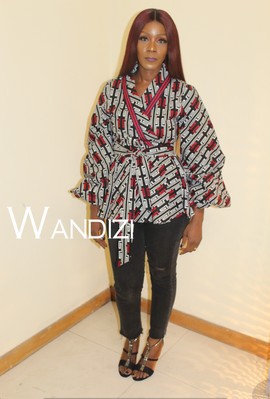 African Print Peplum Wrap Kimono Top, Ankara Peplum Jacket, Ankara Wrap Top
