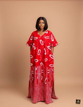 Crimson Motif Adire Fusion Bubu