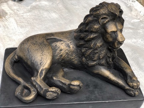 Resting lion statue/ bronze lion sculpture/ interior styling statue accessory