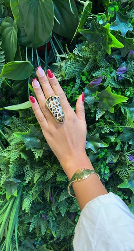 Bronze &amp; Bone ring “Black Panther”