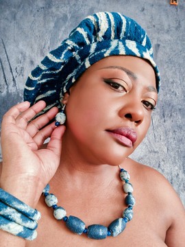 Traditional NDOP fabric necklace and 925 silver