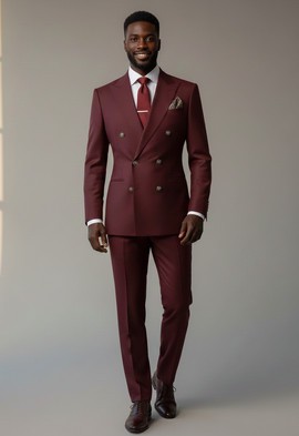 Men’s Sage burgundy Double-Breasted Suit – Premium Wedding &amp; Formal Wear