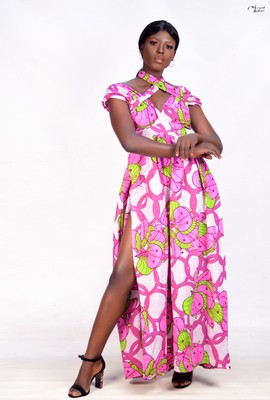 African print long dress for women, Ankara with kente print, long dress for women
