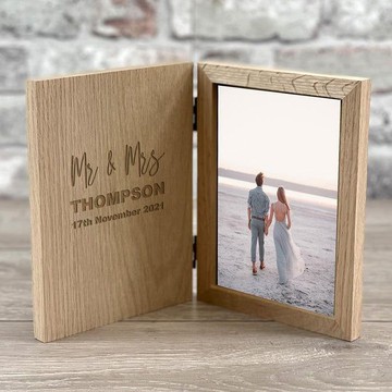 Cadre photo de couple en bois