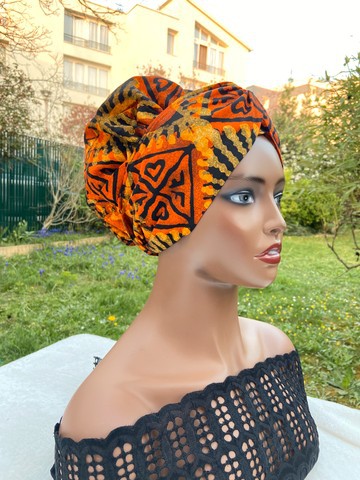 Nice turban wrap/bogolan scarf “Batik”