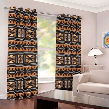 Mudcloth Print Tribal Curtains Blackout Grommet Style (Two-Piece)(LARGER SIZES AVAILABLE)