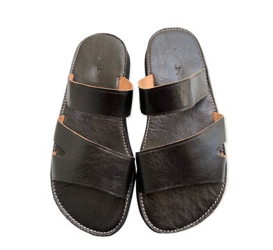 Very high quality men's fashion brown real leather sandal