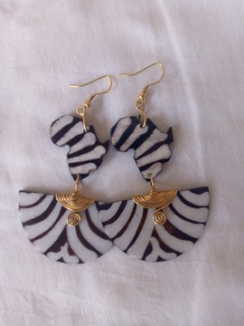 Zebra earrings/African women jewelry/ handmade earrings