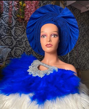 African Gele, Pre styled Head Tie, Auto Gele, Pre-Wrapped Gele, Ceremonial Head Cover, Head Dress