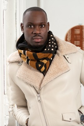 Snood in real Bogolan fleece lined