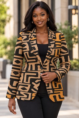 Robe midi à col en V et manches courtes pour femme en imprimé africain | Robe midi en imprimé africain | Bynelo