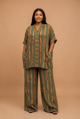 Ensemble asymétrique deux pièces à motifs