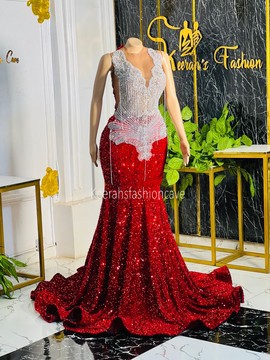 Embellished trumpet  sequin dress , prom dresses , sequin dresses, evening gowns