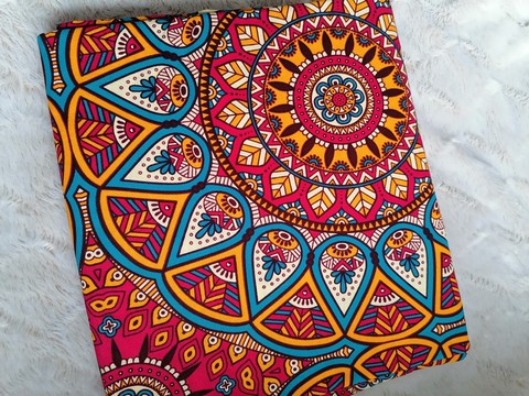 Tissus Wax African pur coton 45 cm "mandala"