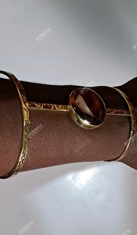 Manchette en laiton massif, bracelet de manchette en laiton africain, bracelet de déclaration