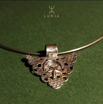 Berber Fibula Necklace In Sterling Silver