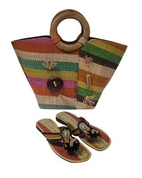 African bag and thong set