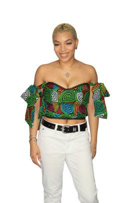 Custom Ankara Print Off the Shoulder Peplum Top, Ankara Peplum Top, Ankara Smocked Top