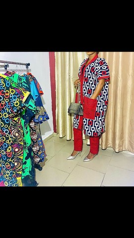 Marée Ankara imprime robe deux pièces, blazer Ankara