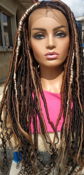 Perruque tresses, perruque pour femmes noires, faux locs, livraison gratuite