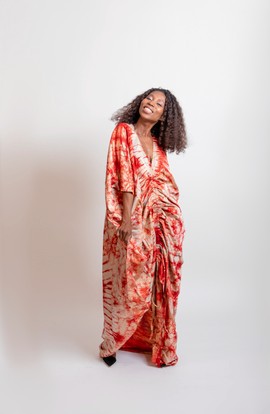 Boubou with cord| African Satin Tye and Dye| Rich Aunty Dress| Gifts For Her| Gifts For Mom