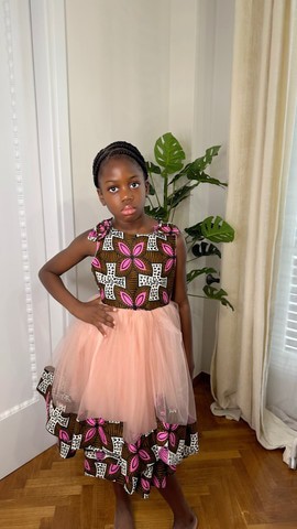 Robe Malaika en tissu wax|Robe pour anniversaire | Robe pour petite fille | Robe de mariage