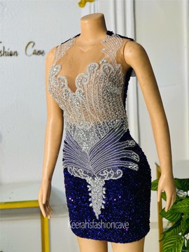 Robe courte à sequins ornée, robes de bal, robes à sequins, robes de soirée