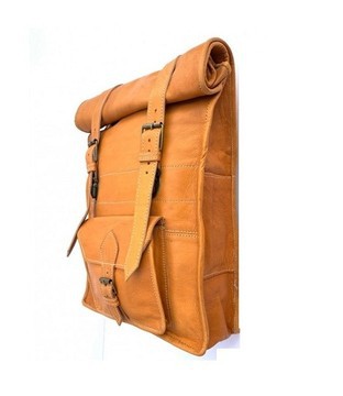 100% handmade high quality genuine leather backpack.