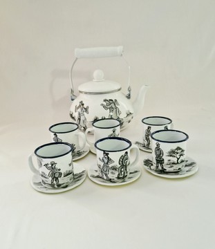 Cafetière/théière 2,5L + 6 tasses + 6 sous-tasses/Madagascar