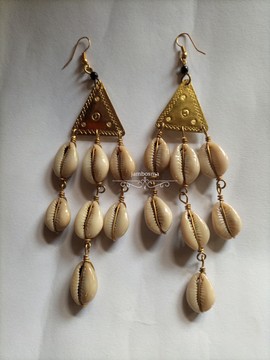 African brass earrings, brass jewelry