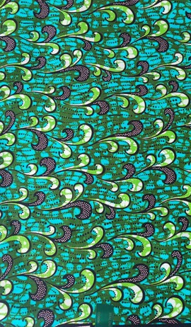 Tissu wax africain Ankara fabric imprimée wax motif en vert