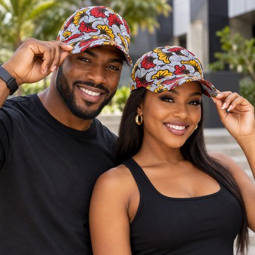 African Ankara Wedding Flower Peaked Cap | Ankara Fashion Accessory | Bynelo