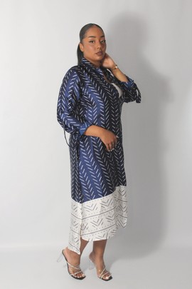 Midnight blue Hilana shirt dress