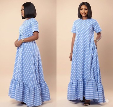 Robe longue décontractée à rayures - Un style sans effort pour toutes les occasions