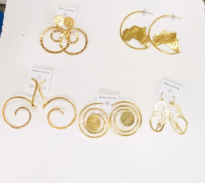 Wholesale earrings, handmade earrings, brass earrings, African jewelry.