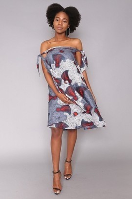 Afuwa african print off shoulder ankara dress