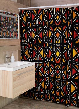 Cultural Unique Bath Mat White and Black Bathroom Rug (LARGER SIZES AVAILABLE)