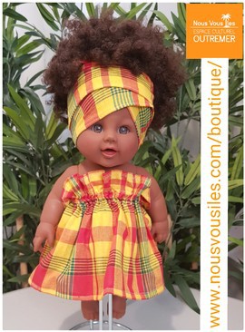 BLACK Doll Amy-Rosemary Colibri Dolls - MADRAS ROUGE &amp; MARE TET