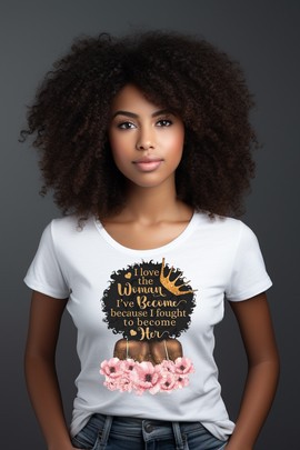T-shirt - "I love the woman I've become"